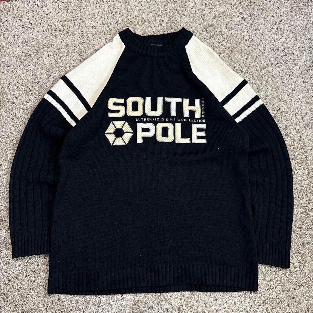 Southpole Men's Black and Navy Jumper